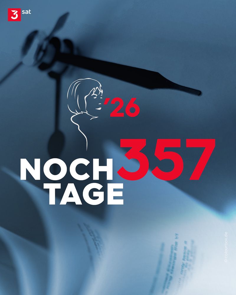 Bachmannpreis Countdown mit dem Text: Noch 357 Tage