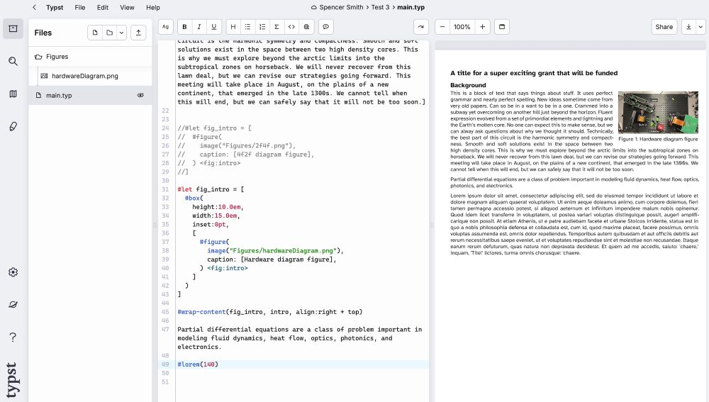 A screenshot of Typst.
