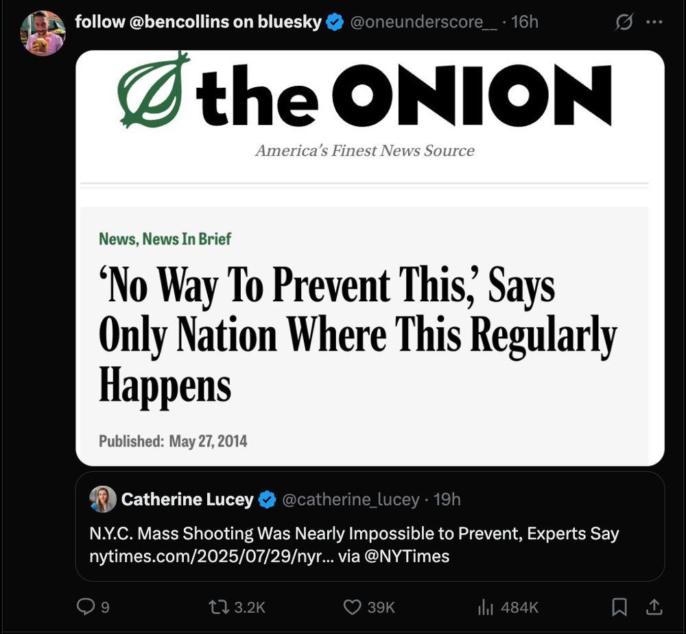 A twitter post of "No Way to Prevent This" in reply to an NYT headline that's nearly identical.