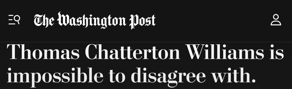 A Washington Post story titled "Tommy Chatrooms Billy is impossible to disagree with"