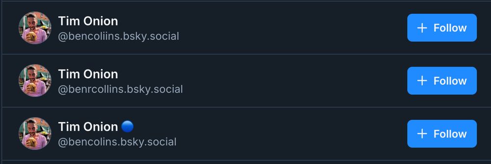 three fake bluesky accounts:
@bencoliins.bsky.social
@benrcollins.bsky.social
@bencolins.bsky.social