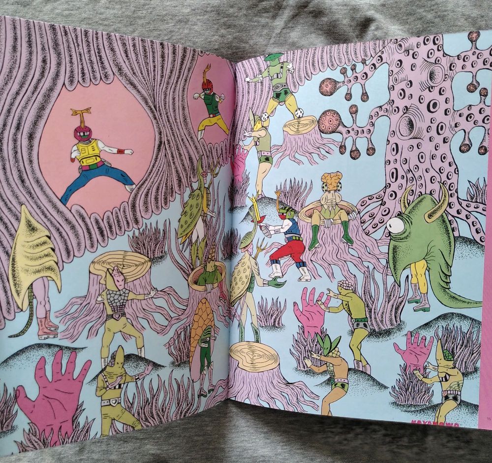 Double-page de la monographie de Motohiro Hayakawa parue chez Banzai éditions.