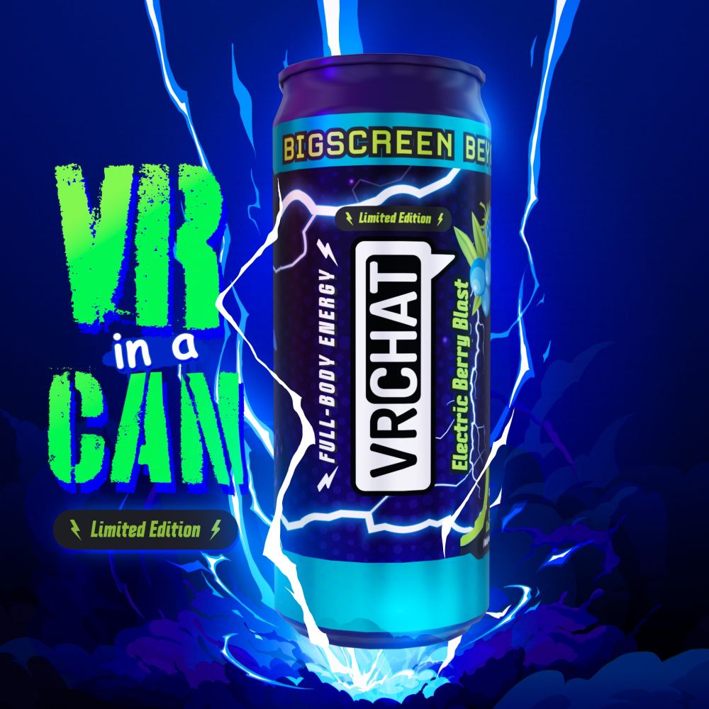 VR in a CAN. VRChat's official storage can collaboration with Bigscreen Beyond.