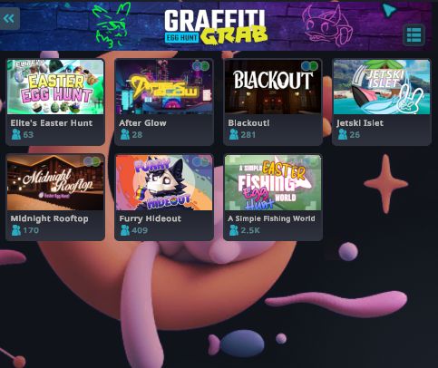 The "Graffiti Grab" Easter Egg Hunt World Row, hosted on VRChat