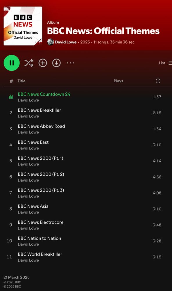 BBC News music on Spotify.