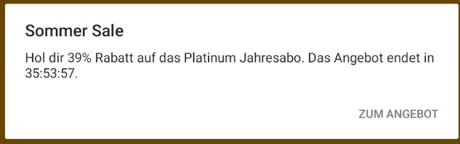 Screenshot aus einem Online-Angebot mit Abo-Funktion: 