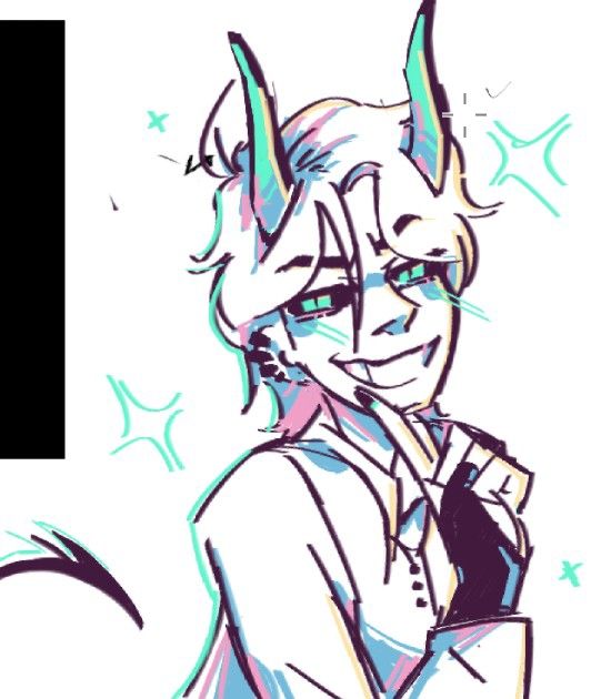 Zesty ass tiefling guy, digital art done in HiPaint