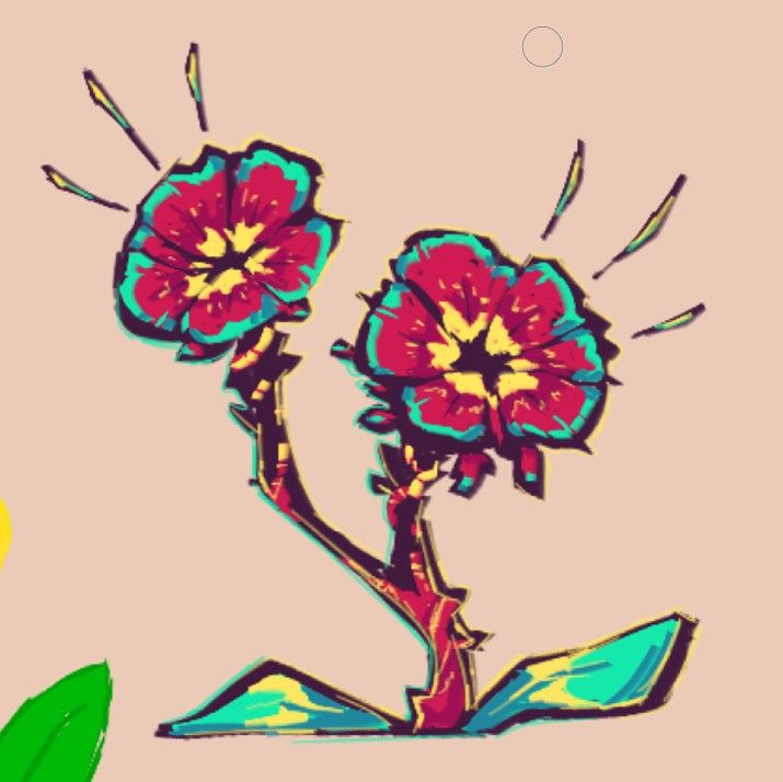 Pretty neat flowers, digital art done in Magma