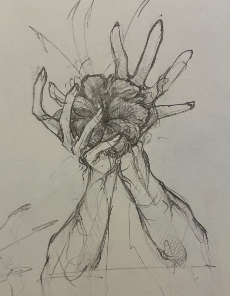 Cool sketch of hand flower things