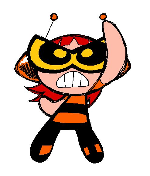 An MS Paint drawing of Beam from Powerpuff Girls Bloodlines mimicking Richter Belmont's pose from the cover of Castlevania: Rondo of Blood