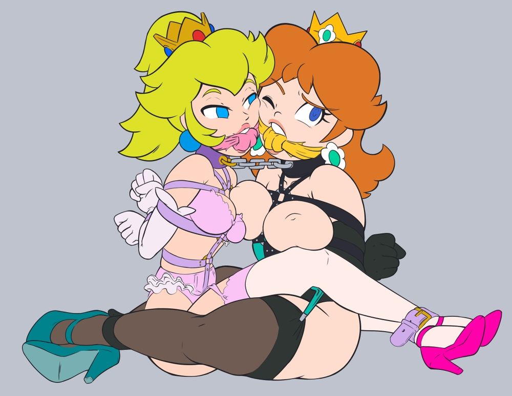 An aborted attempt to redraw the previous picture; think this one was from 2018 or so. Specifically wanted to fix the legs, but somehow made them so much worse. Taken together with the girls' faces and Peach's nonsensical torso, I decided to shelve this one and try again later.