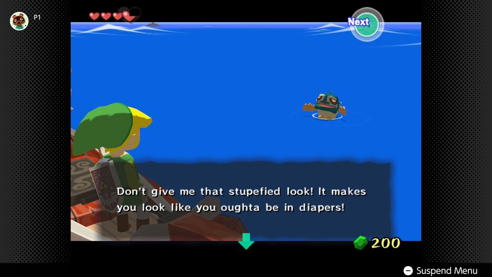 Fishman telling Link he should be in diapers