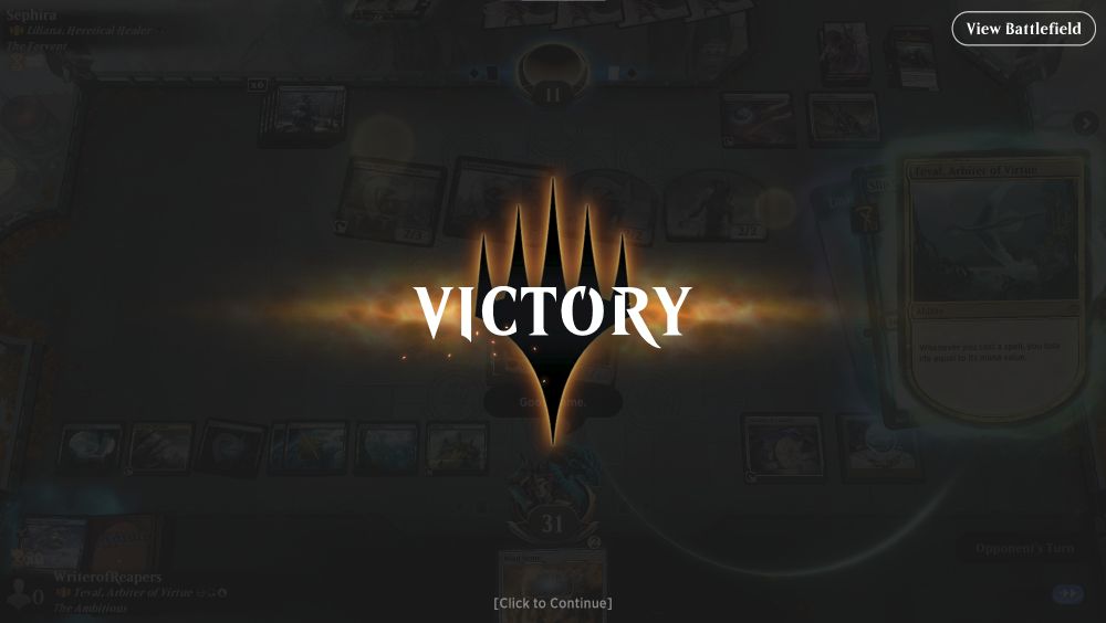 victory screen