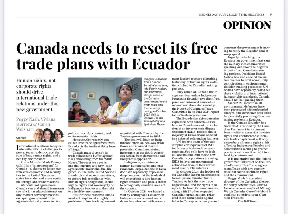 No to free trade with Ecuador. 