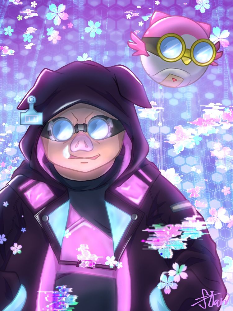 おおはらMENのサイバービジュアルのイラスト