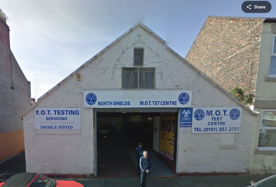 By 2009 the building is here seen occupied by the North Shields MOT Test Centre. The ground floor entrance has now been widened and modern windows inserted above, but beneath the white-painted brickwork the shape of the original pointed arch can still be seen.
