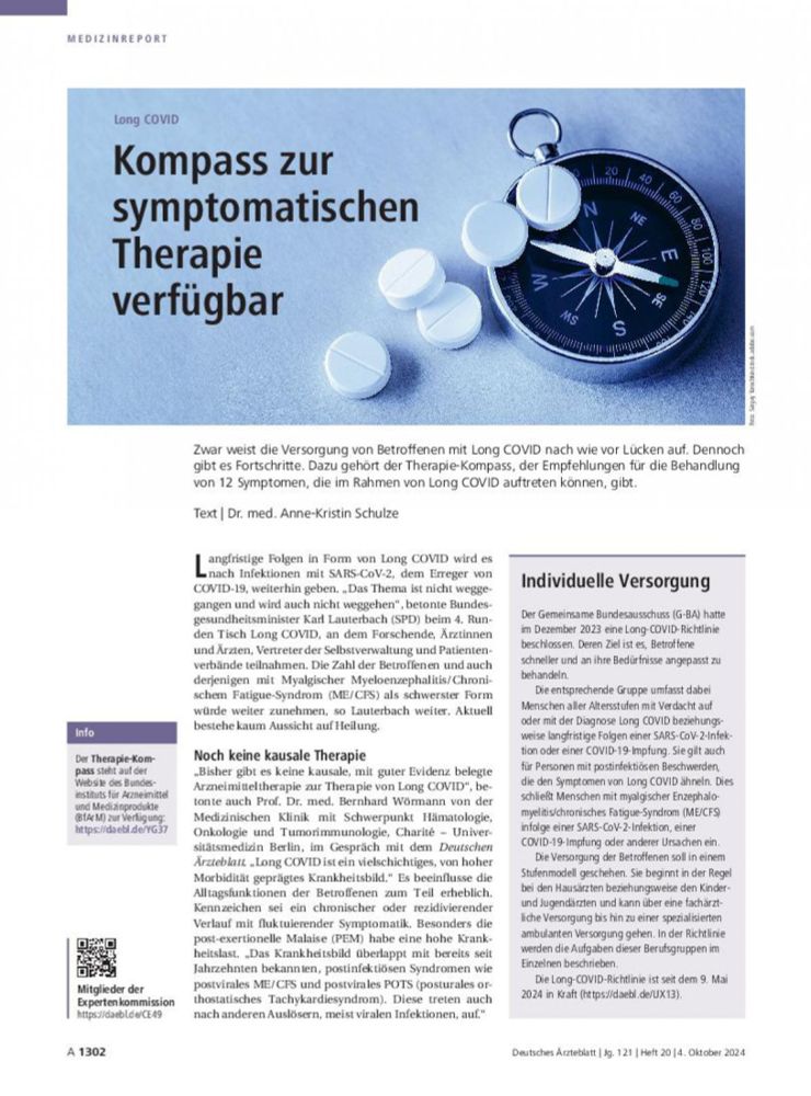 Long COVID: Kompass zur symptomatischen Therapie verfügbar