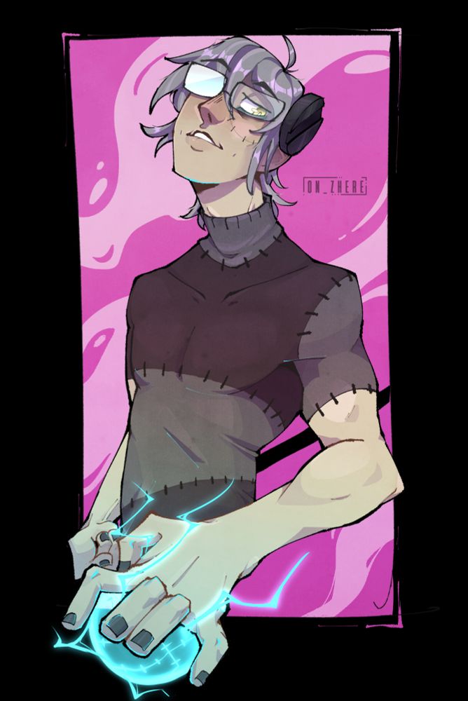 digital illustration of Dr Franken Stein from the anime series Soul Eater