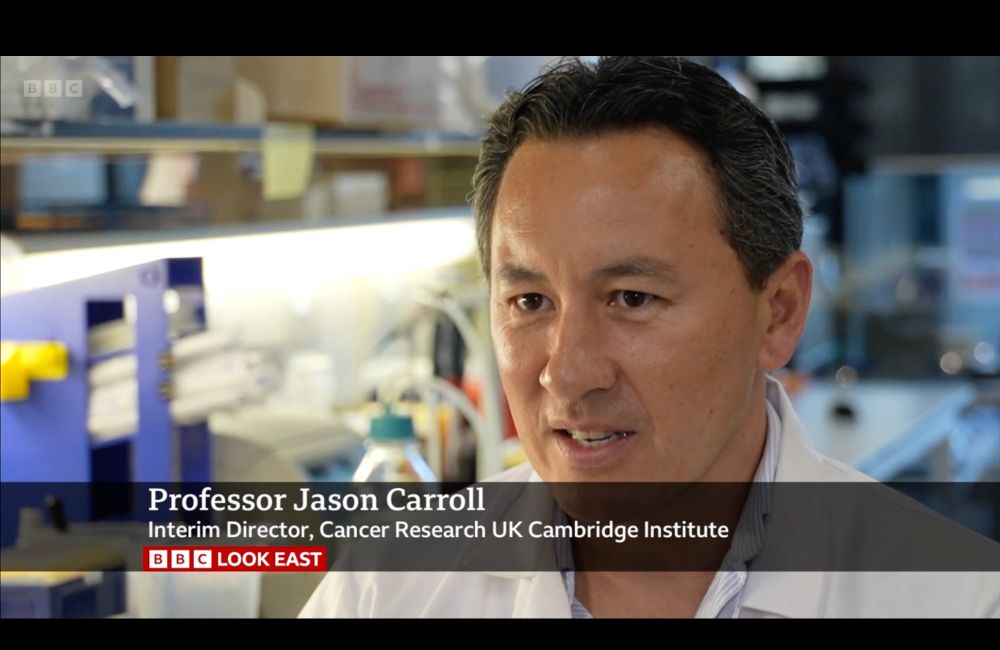 Screengrab of Prof Jason Carroll speaking on BBC Look East