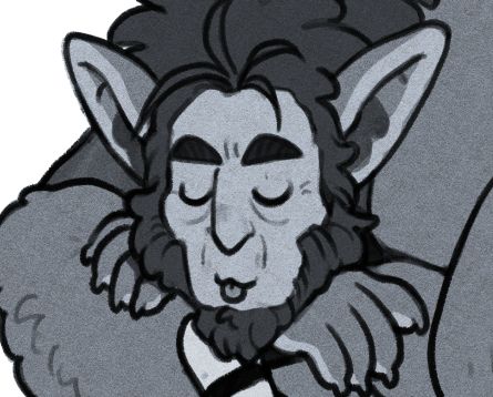 silly cropped drawing of Warvick/werewolf vander with his tongue sticking out



#petedrawings