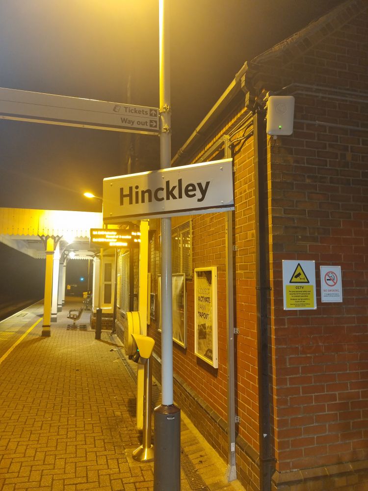 Picture of the sign at Hinckley train station 