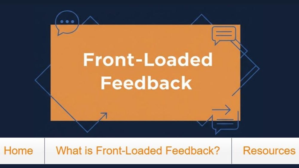 Front page to my new website, www.front-loaded-feedback.co.uk announced at the conference.
