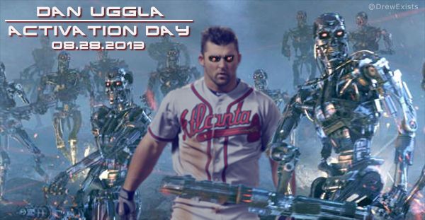 Dan Uggla joins SkyNet and begins terminating baseballs with his laser vision