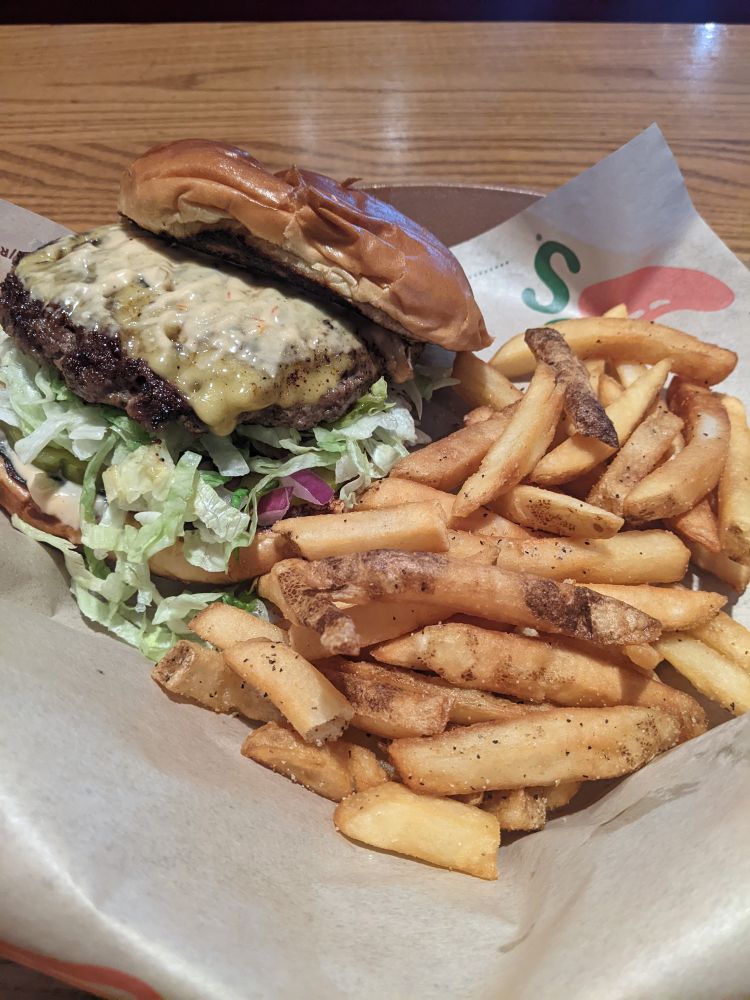 smash burger and fries 
