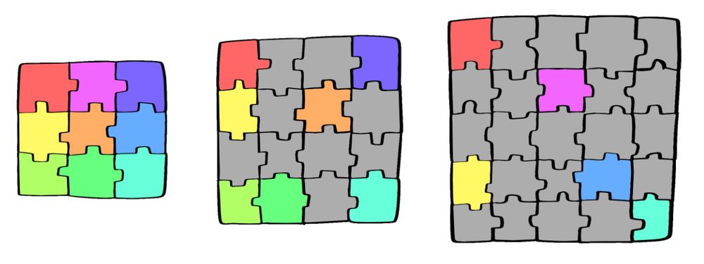 Des dessins de puzzles qui en étaient faits dans le cadre d'un prototype de jeu de puzzle/énigme (Work in Progress)
