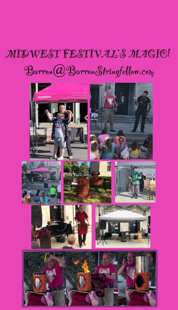 Picture shows Barron Stringfellow performing his amazing festival magic for crowds!