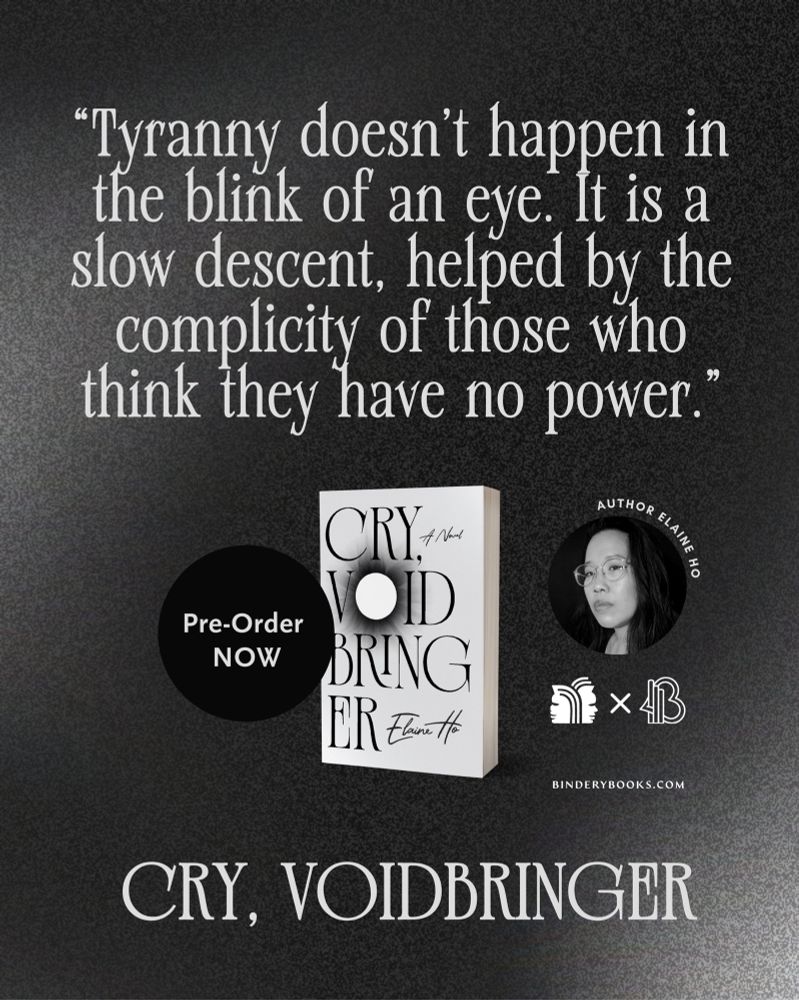 Image is a graphic showing a quote from Cry, Voidbringer 