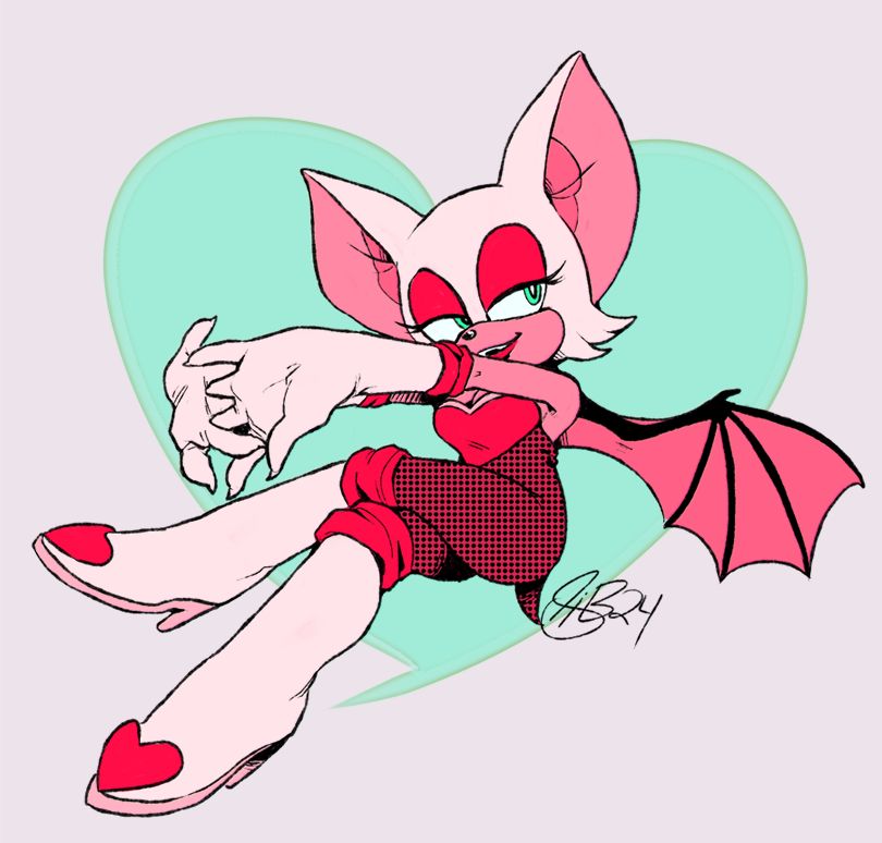 Rouge the Bat with a red color scheme