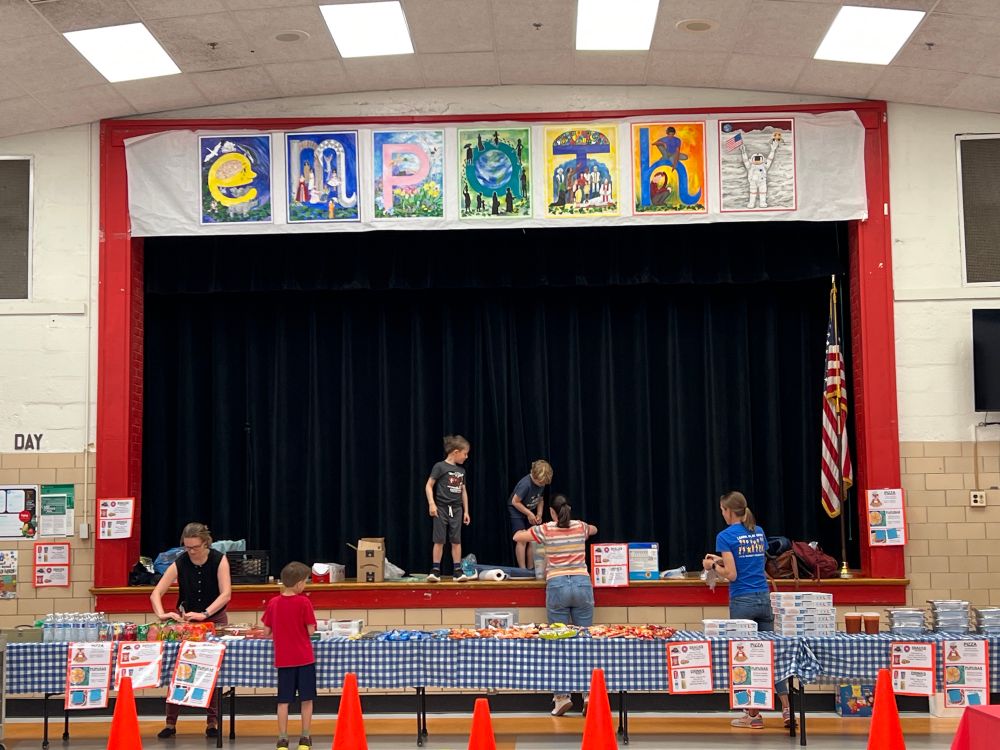 Setting up food for sale