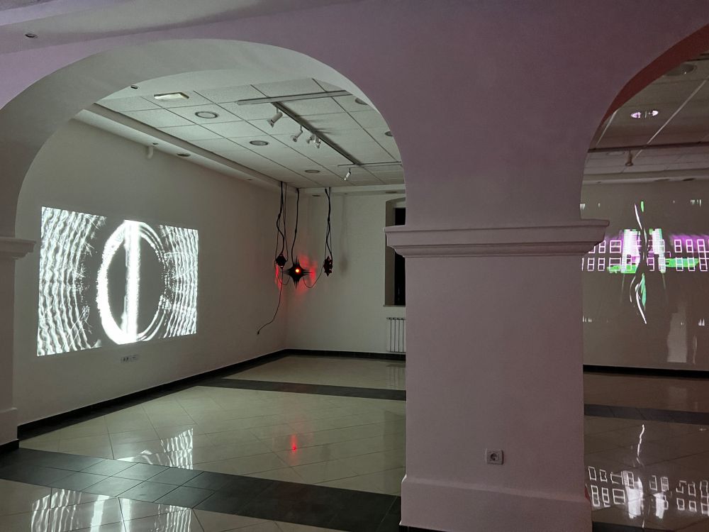A view of two projections at the exhibition.