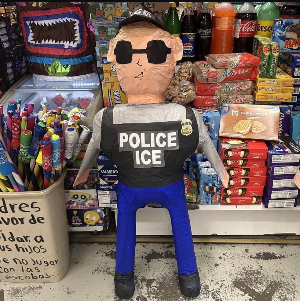 A piñata sold in Mexico in the shape of an ICE officer 