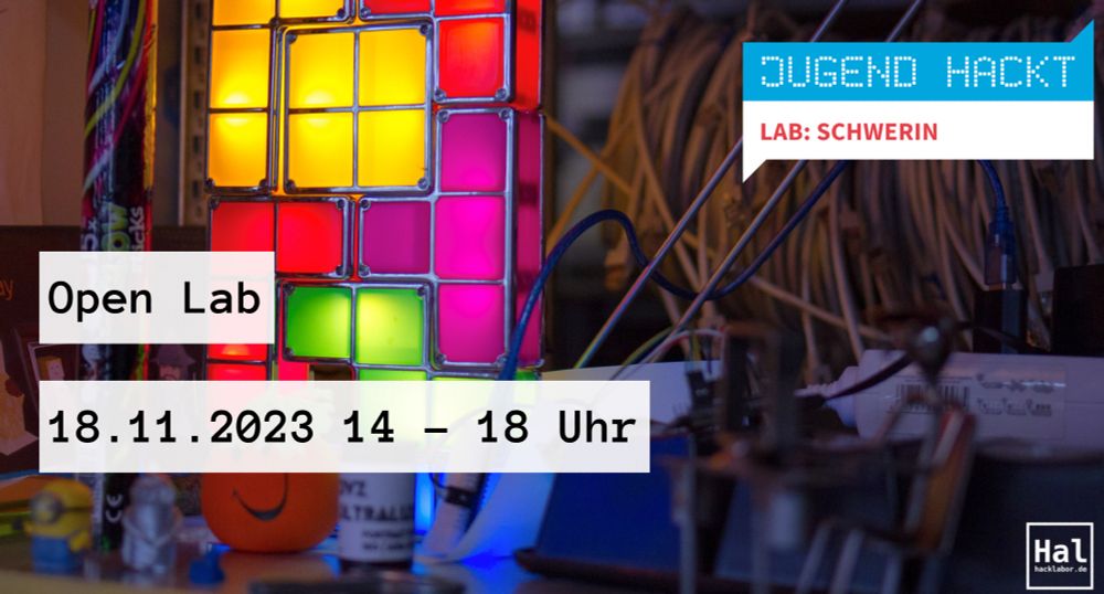 Terminankündigung:
Jugend hackt Lab: Schwerin - Open Lab
am 18.11.2023 von 14 bis 18 Uhr