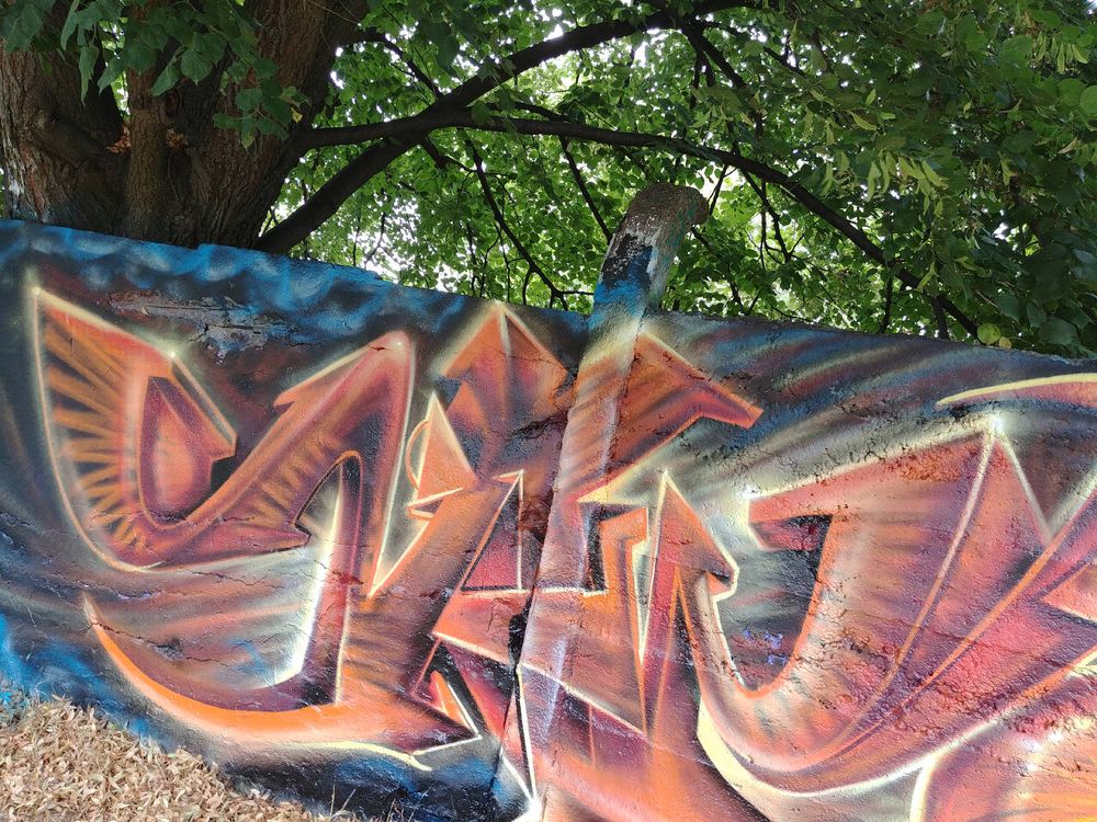 Graffiti style 3d in brown rusty red colors. Striped fillin