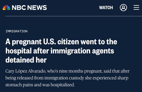 A pregnant U.S. citizen went to the hospital after immigration agents detained her
Cary López Alvarado, who's nine months pregnant, said that after being released from immigration custody she experienced sharp stomach pains and was hospitalized.