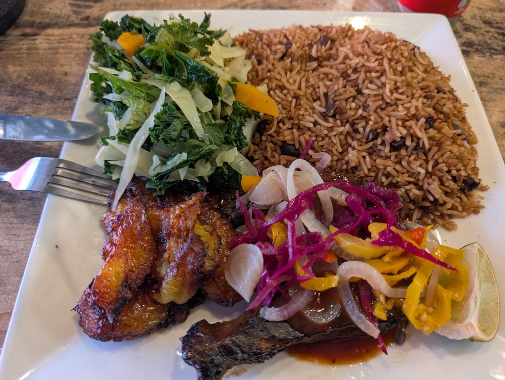Jerk salmon dish from Passion Kitchen in North London 