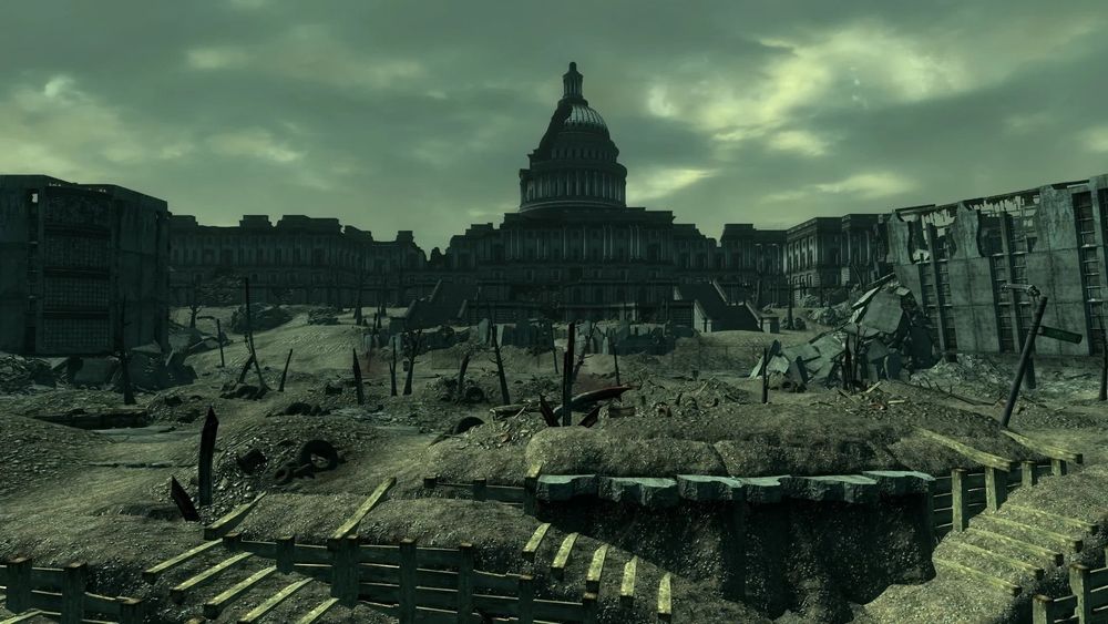 In game image of the DC ruins of the Capitol