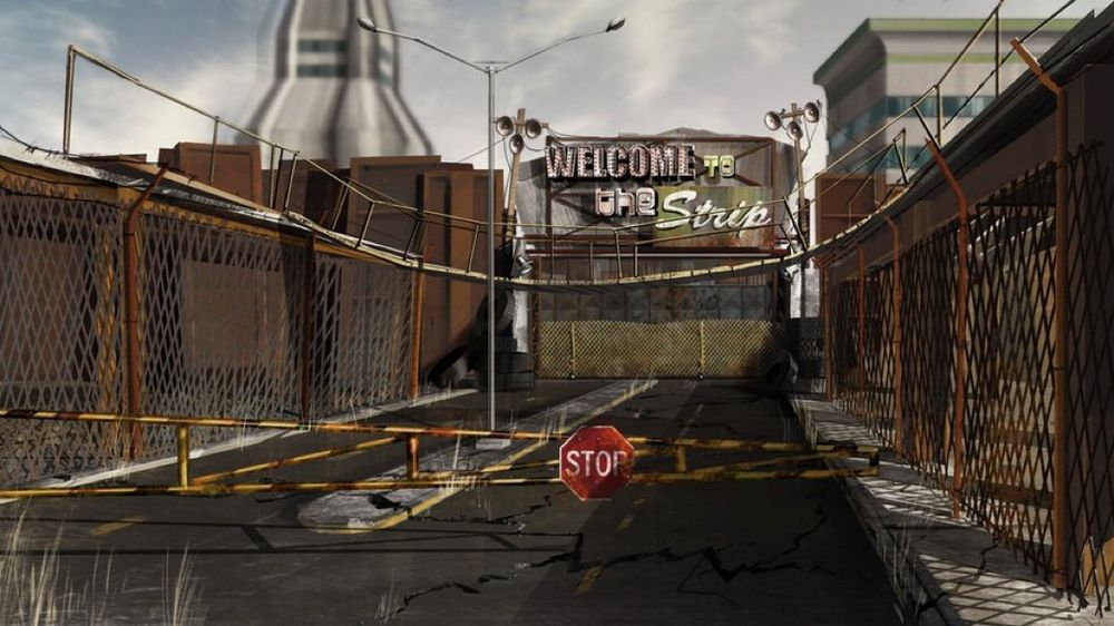 Concept art of the strip’s entrance 