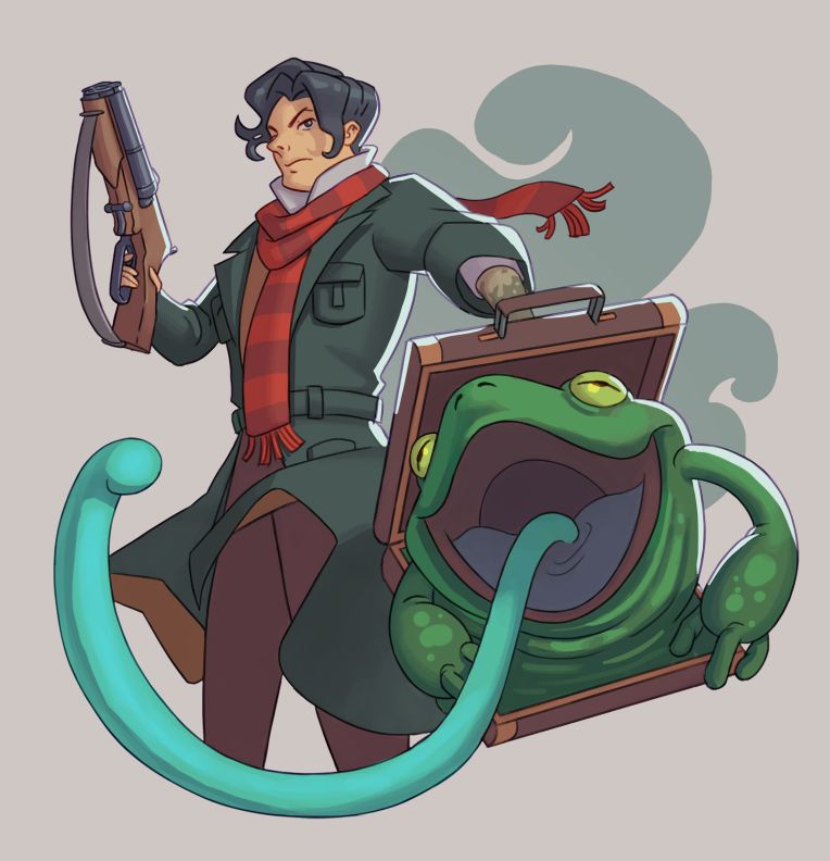 Pocket from Deadlock. There is a frog inside their suitcase sticking a very long tongue out.