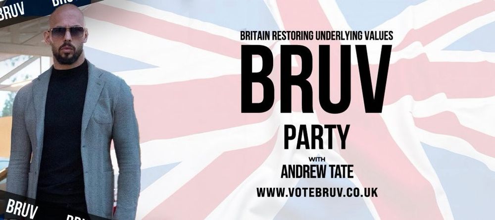 Werbung für Andrew Tates Partei „BRUV“