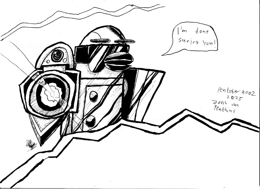 Josch points his charging Armblaster to the Audience and saying "I'm done saving you!"...
This is a Reference to Transformers: One.

Nope, he isn't betraying Lac. That's strictly against his Programming though
