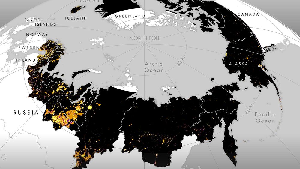Oil and gas extraction regions are the hotspots of light-emitting human activity in the Arctic 