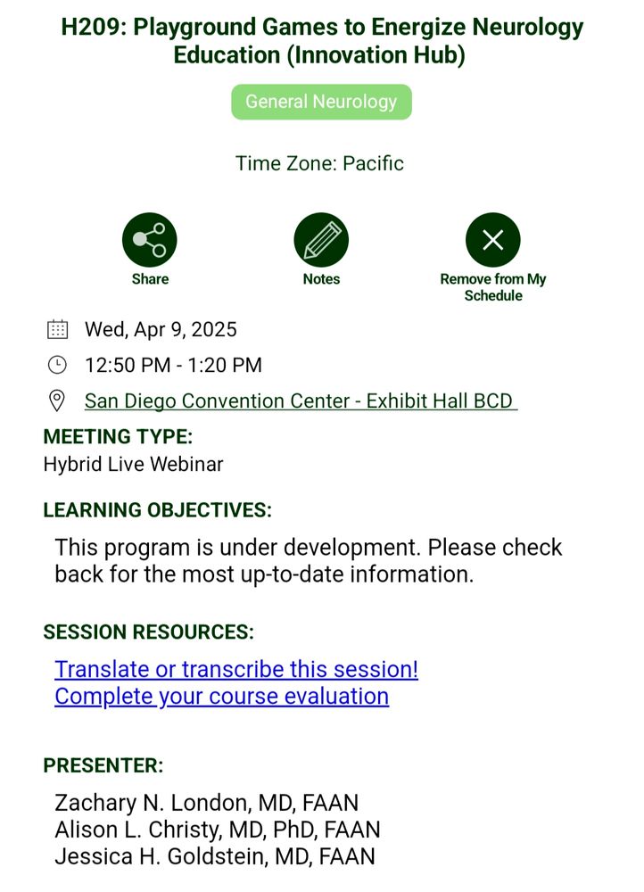 Info about H209: Playground Games to Energize Neurology Education 