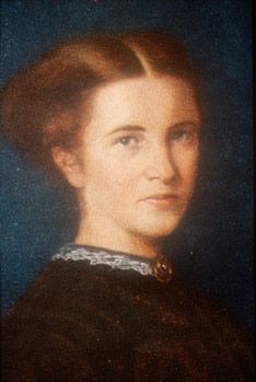 An oil painting of Elizabeth Garrett Anderson in the 1860s