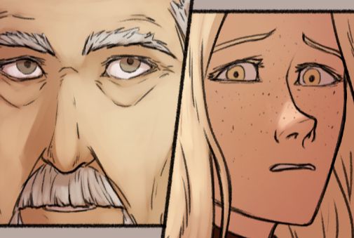 2 close-up panels show Professor Hemlic's severe expression against Suzzen's upset one.