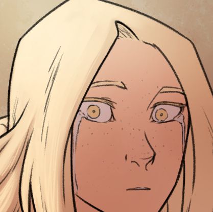 Close up to Suzzen, staring, surprised.