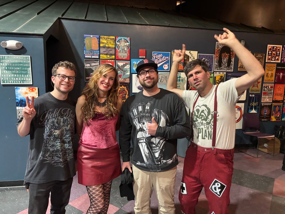 Left to right: Echo, Mandy, myself, and Greg after the show posing for a picture. 